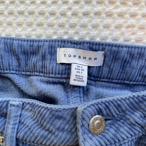 SOLD TOPSHOP blue corduroy mini skirt 🫐 - Picture 3 of 3